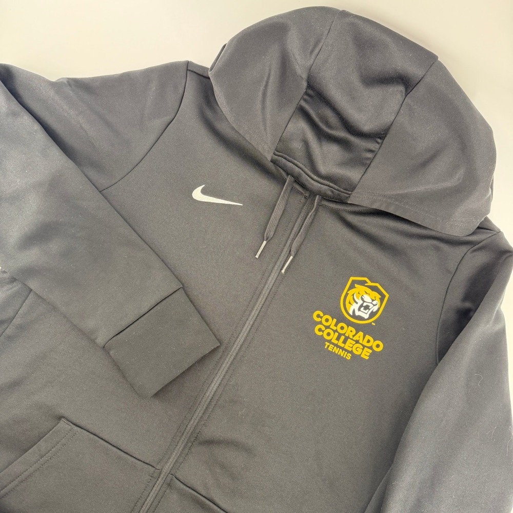 Nike Full-Zip Dri-Fit Hoodie Mens M Black Colorado College Tigers Tennis Issued